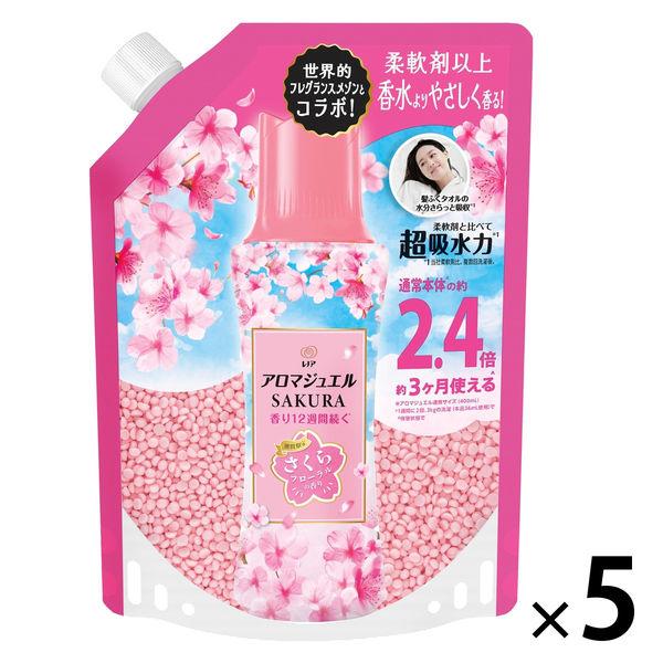 数量限定】レノアハピネス アロマジュエルさくらフローラルの香り 詰め替え 特大990mL 1セット（5