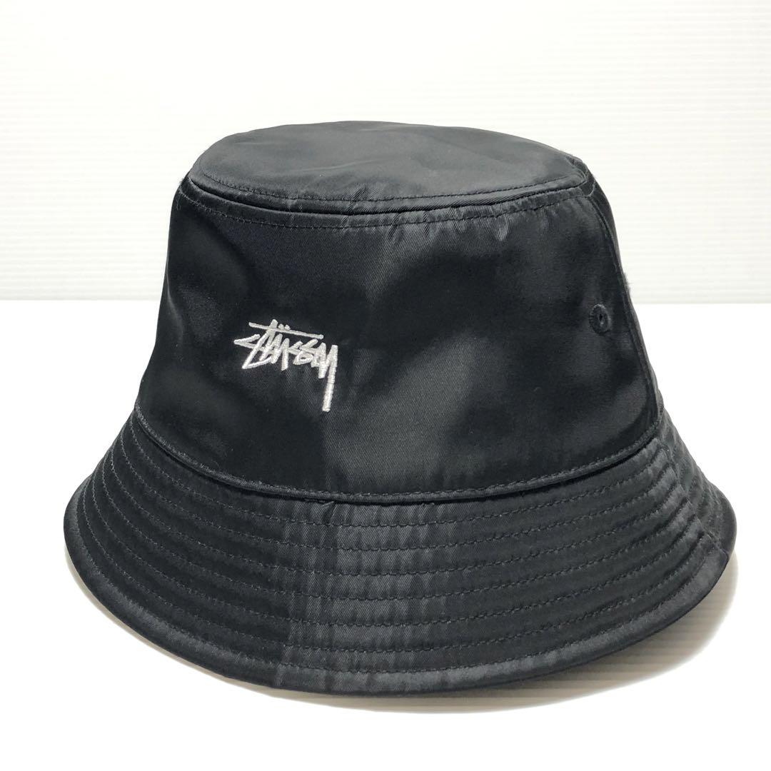 Stussy バケットハット L/XL 黒 100%ナイロン