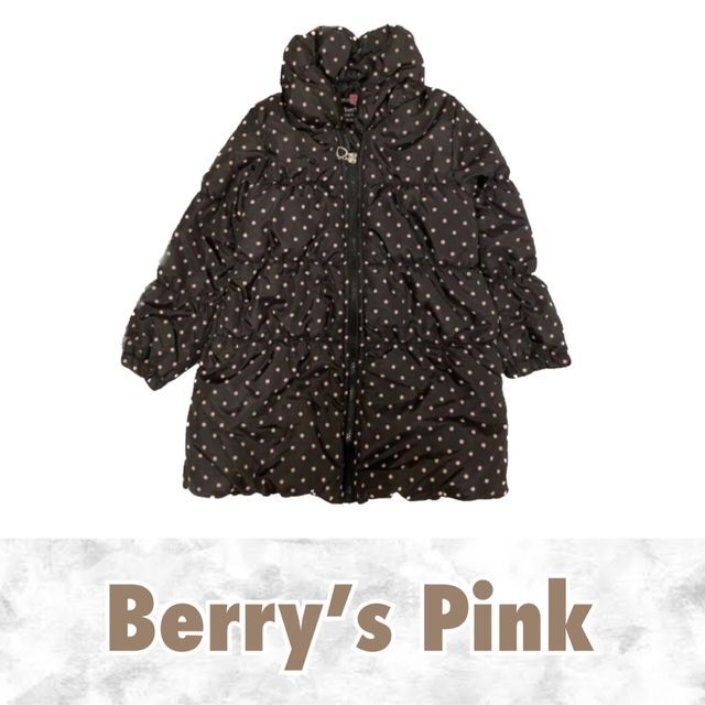 Berry's Pink キッズコート 女児用 ドット柄 可愛い フード無し