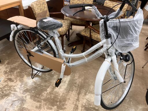 未使用品 26インチ 自転車 シティサイクル カゴ付き No.348○ ※現金、クレジット、