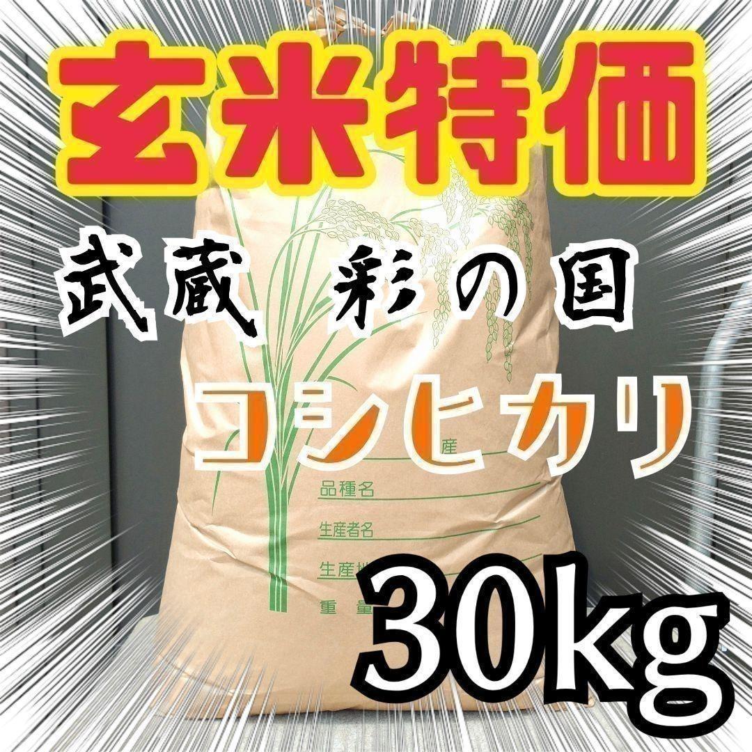 特別セール！玄米限定 令和4年 埼玉県産コシヒカリ 玄米 30kg 美味しいお