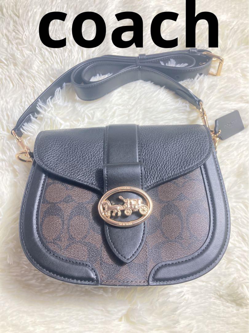 コーチcoachショルダーバッグ‼️ジョージーサドルバッグシグネチャーほぼ新品