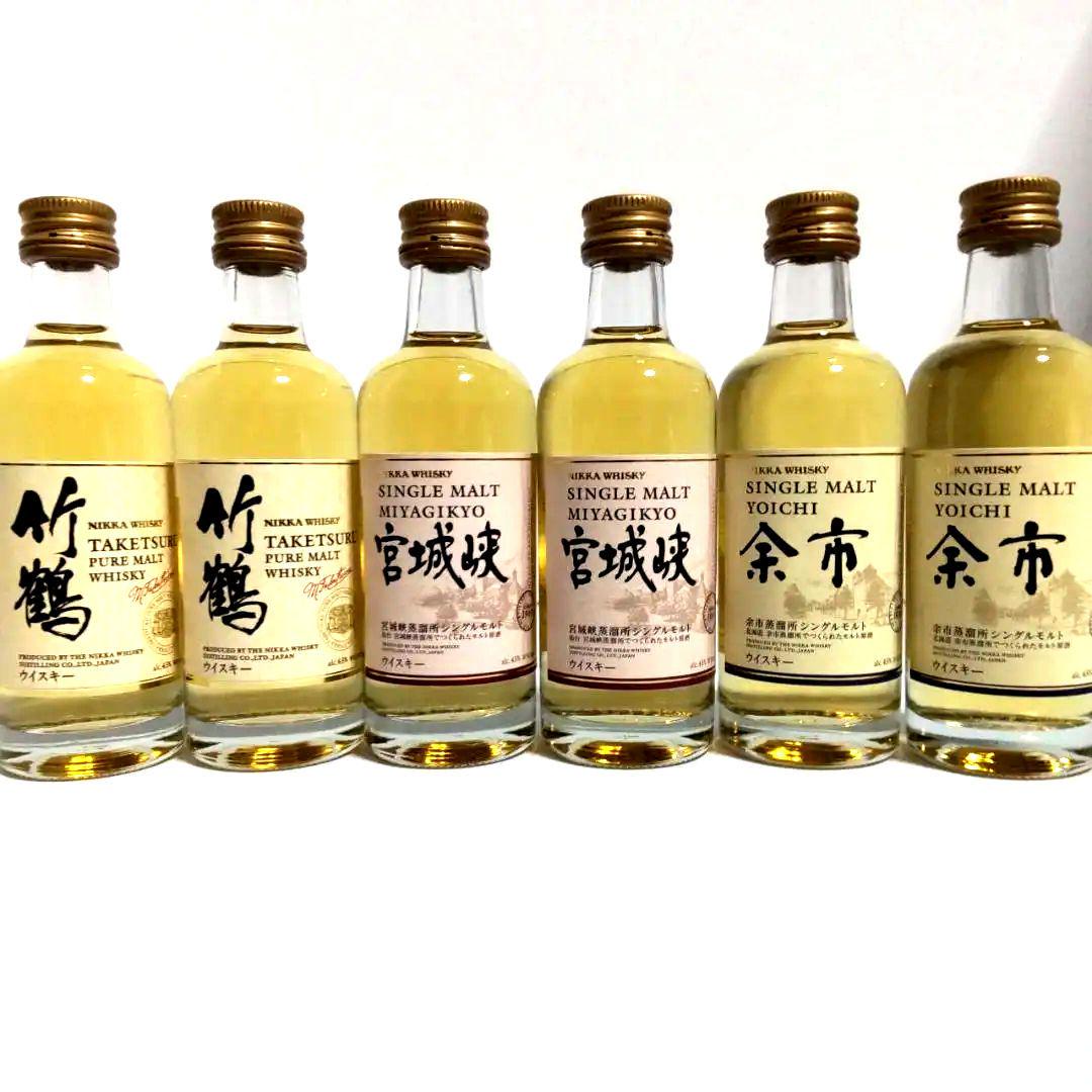 50ml×6本 ニッカ 竹鶴 宮城峡 余市 ミニボトル 宮城峡、余市蒸留所限定 売買されたオークション情報 落札价格 【au  payマーケット】の商品情報をアーカイブ公開