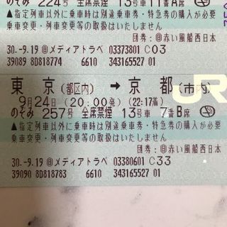 本日限り‼ 東京 京都 値引き交渉します＼(^-^)／新幹線 往復 切符 チケット のぞみ