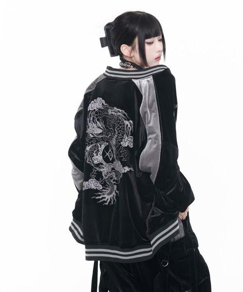 dimmoire ベロアジャージトップス(GirlyジャージSETUP【Black dimmoire ベロアジャージトップス(GirlyジャージSETUP【Black
