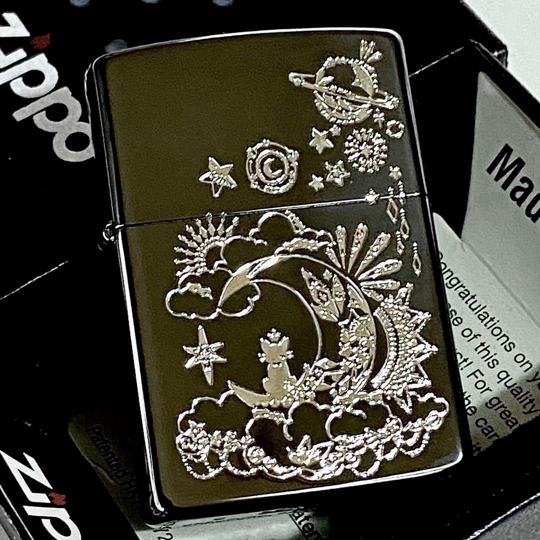 ZIPPO 柴尾 月と猫 三日月 ムーン キャット ジッポー オイルライター 売買されたオークション情報 落札价格 【au  payマーケット】の商品情報をアーカイブ公開