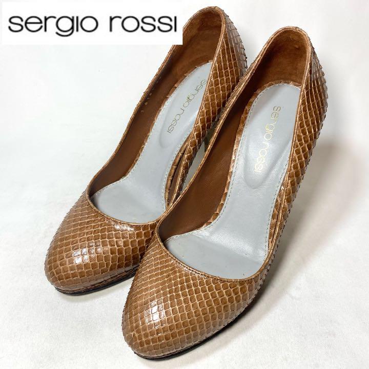 男性に人気！ Sergio rossi】セルジオロッシハイヒールパンプスクロコパイソン 靴