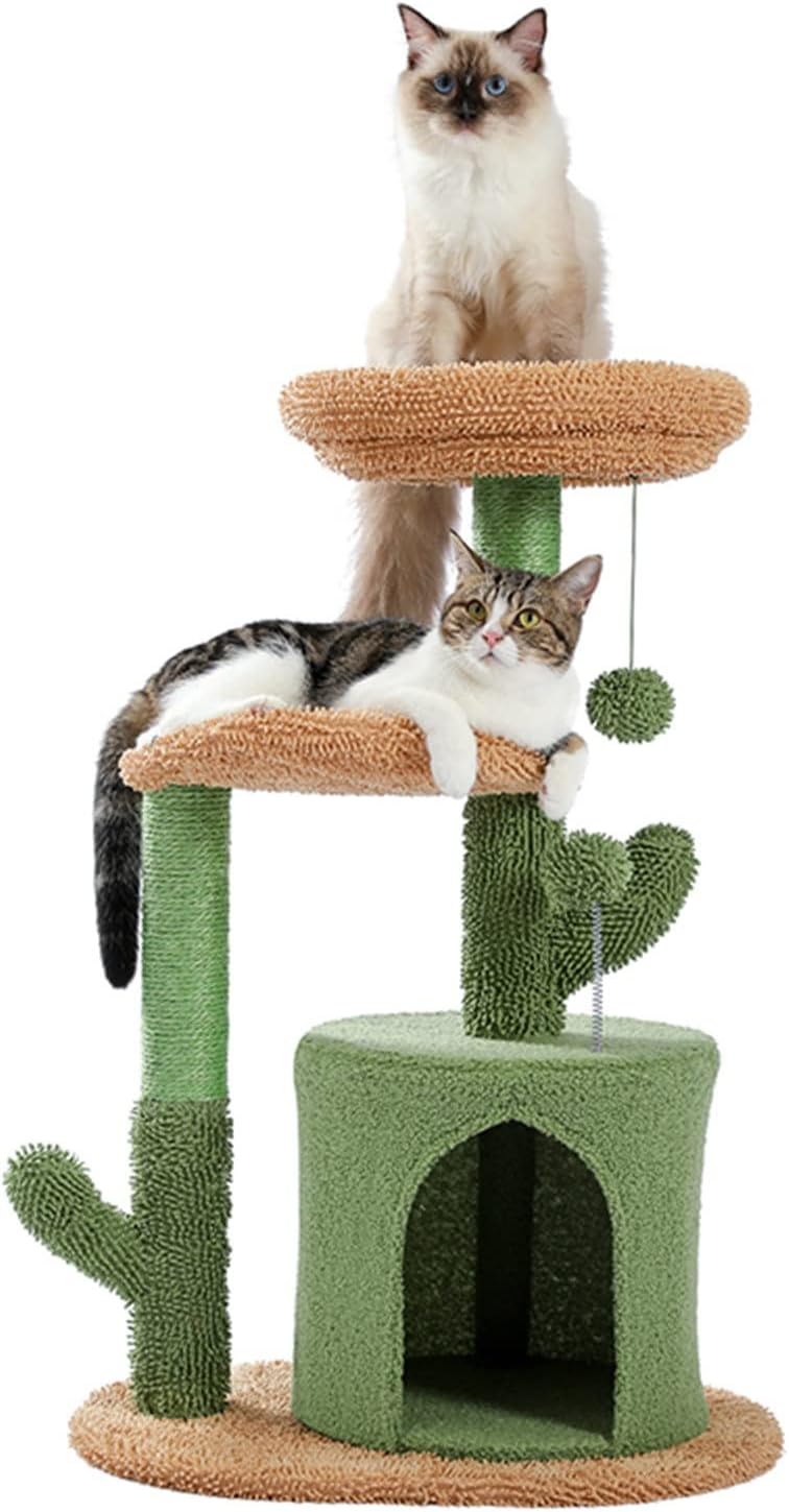 堅実な究極の キャットタワー 猫の木サボテンの猫塔が覆われた覆われた キャットタワー