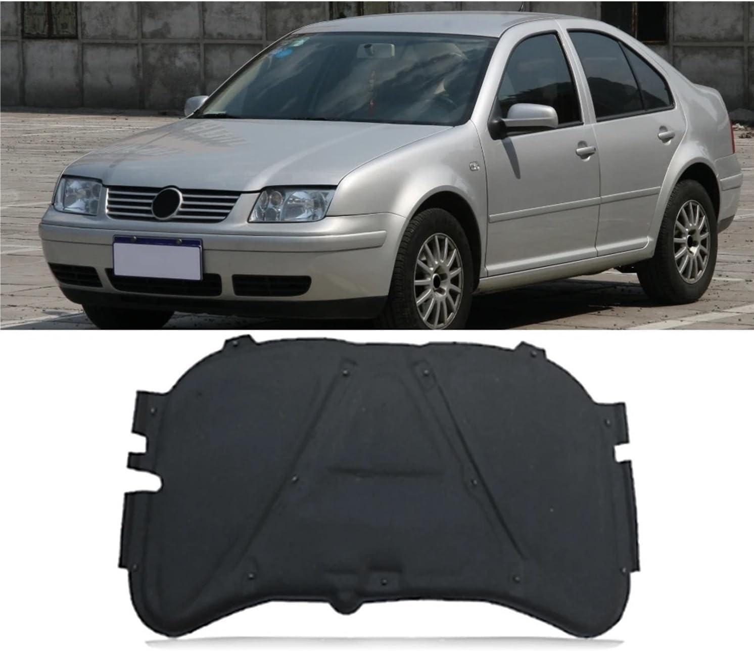 VW Bora MK4 1999–2006 車用断熱遮音コットンフロントフードエンジンファイアウォールマットカバーノイズデッドナーア