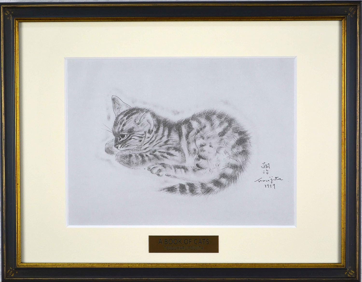 藤田 嗣治 『エリゴン 【猫の本シリーズより】 』 絵画 版画 猫 挿絵本 1987年復刻版 ※90日間返品保証 無期限アフターサー