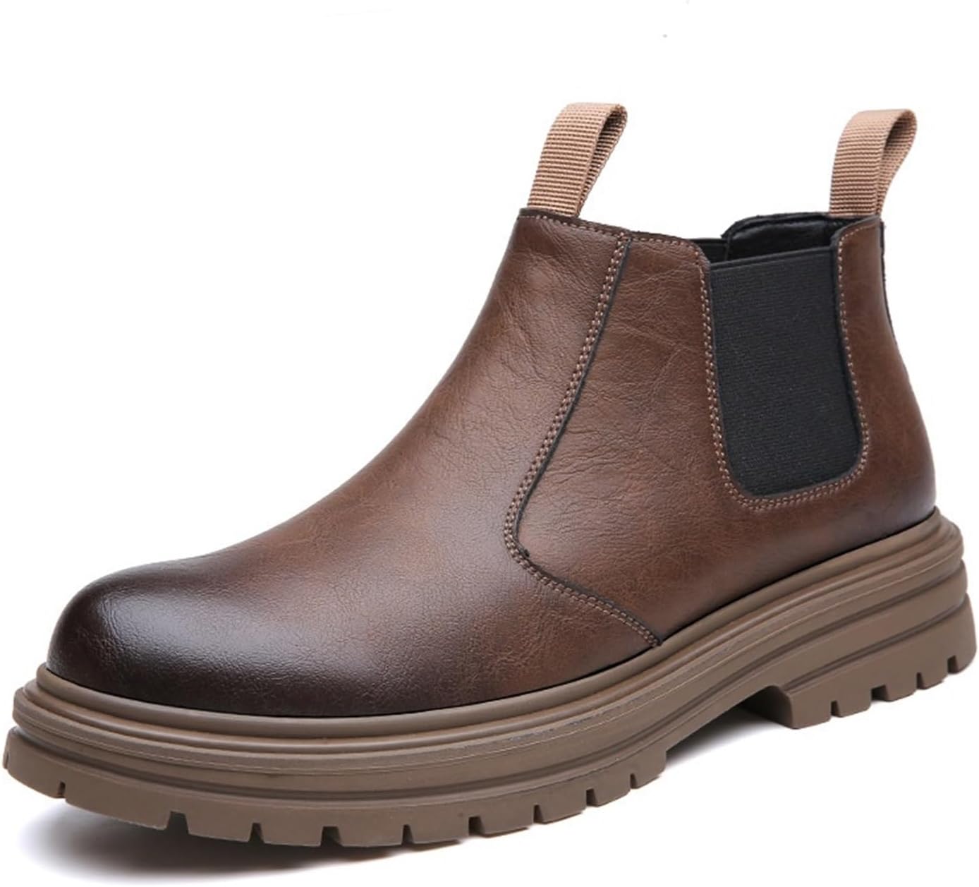 [DMGYCK] Men&#39;s Genuine Leather Elastic Slip-on Chelsea Ankle B